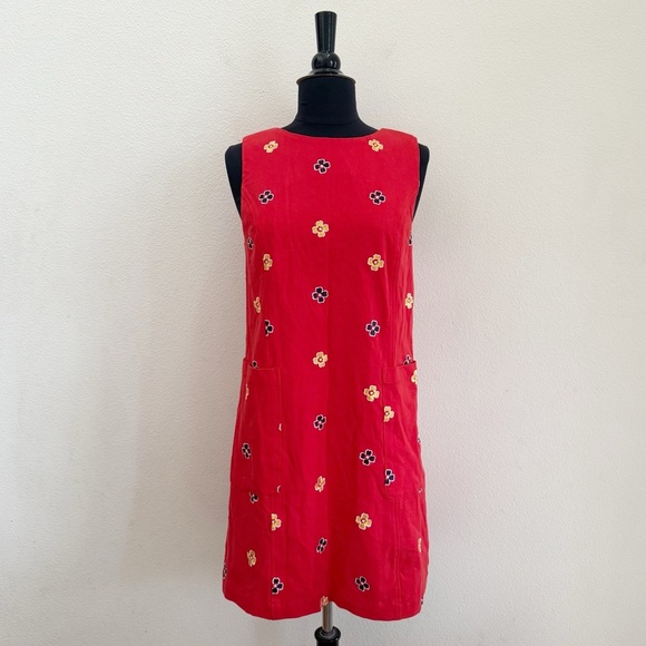 Modcloth Mid-Century Muse Shift Dress embroidered floral Size Small - Picture 2 of 8